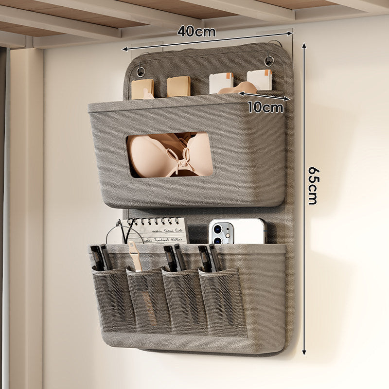 Bedside Hanging Multi-Pocket Fabric Organizer for Lingerie Phone and Accessories