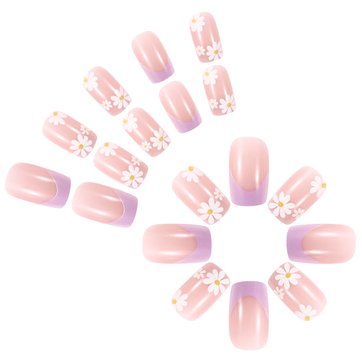 Floral French Tip Press-On Nails Kalsten