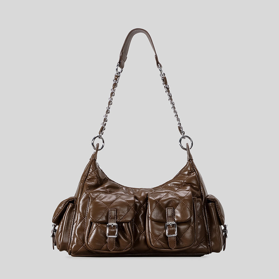 Quilted Multi-Pocket Handbag