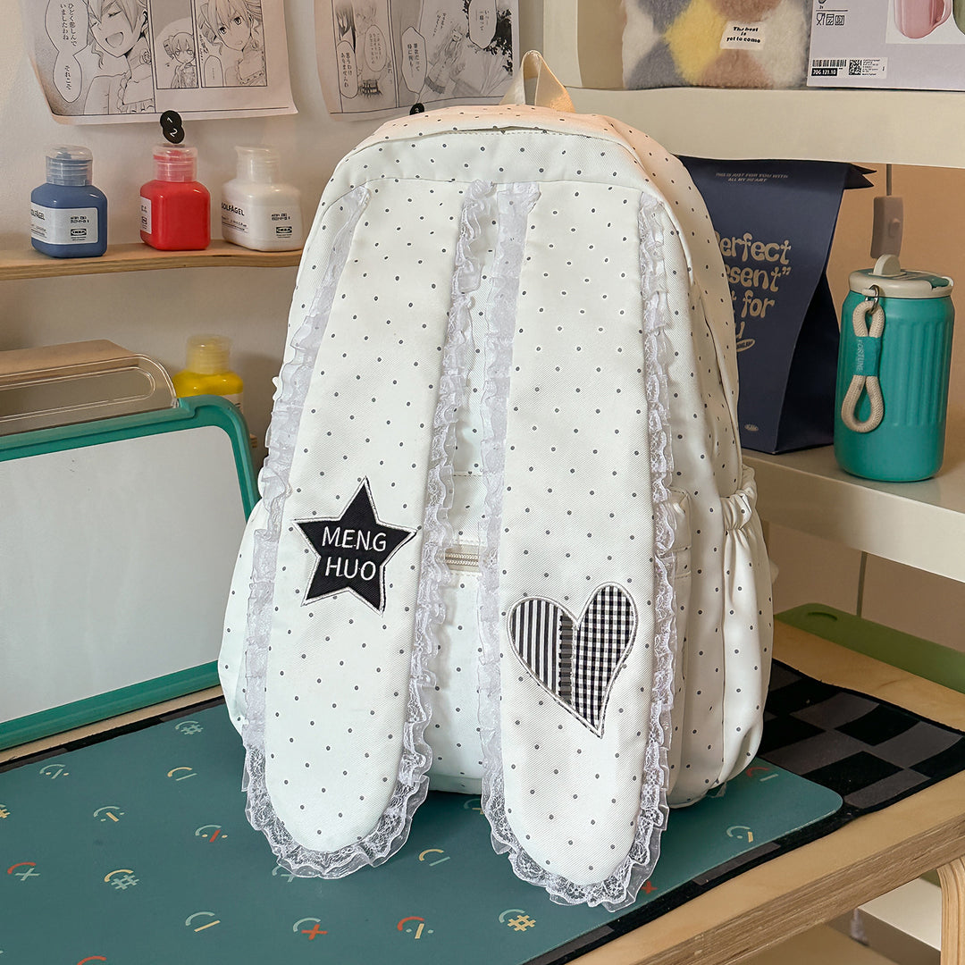 Cute Bunny-Ear Design Embellished Backpack Kalsten
