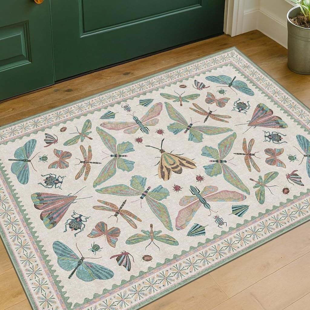 Decorative Butterfly-Themed Area Mat Kalsten
