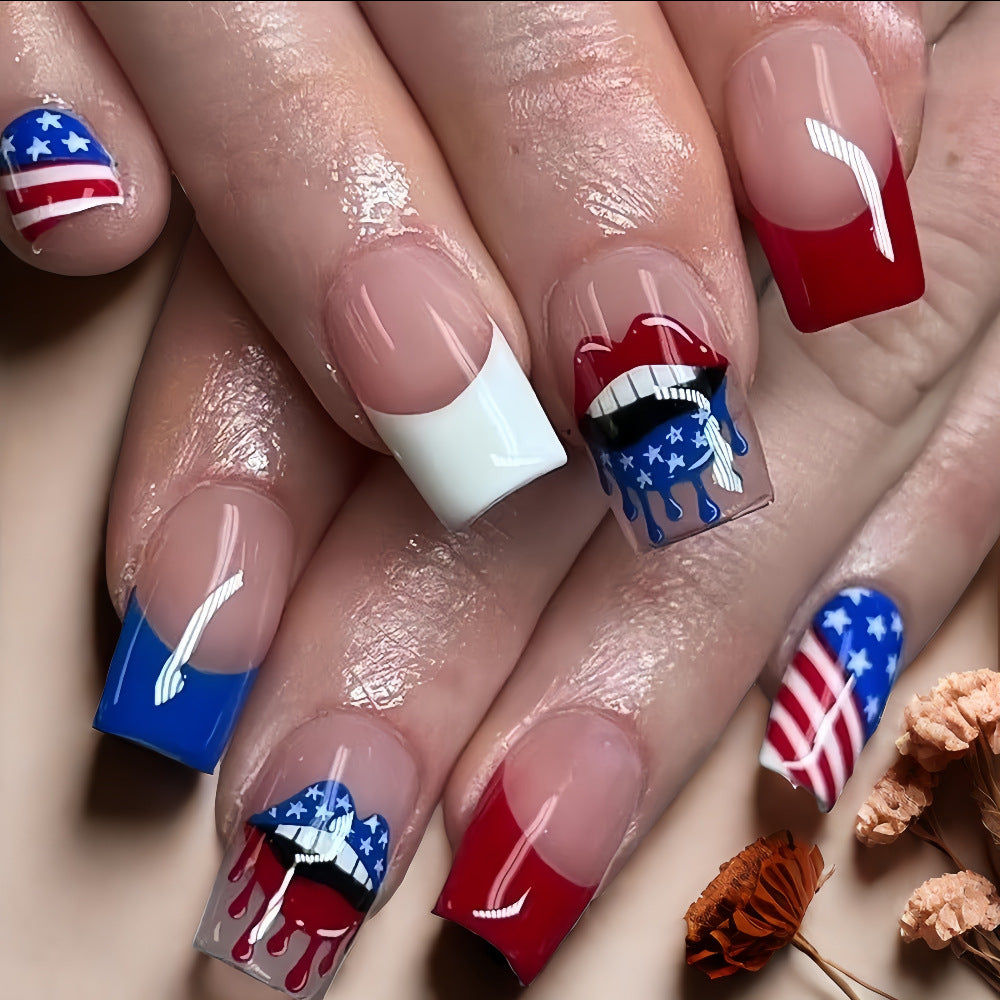 Patriotic style artificial nails Kalsten