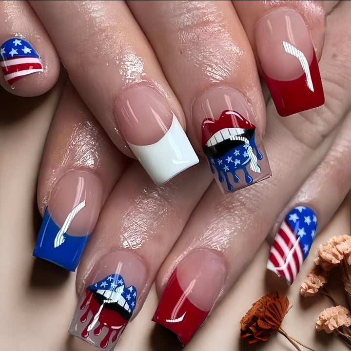 Patriotic style artificial nails Kalsten