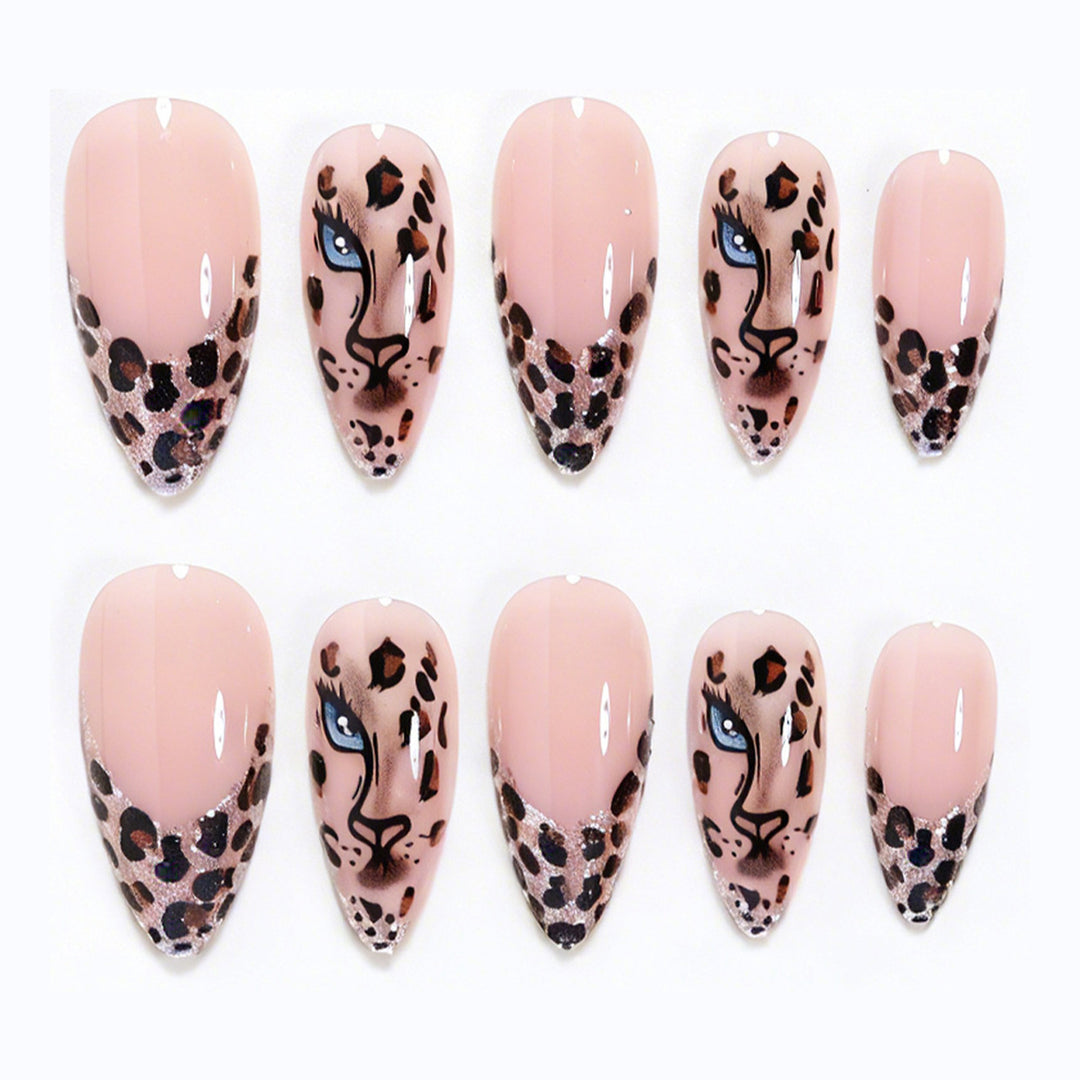 Artistic Leopard Print Stiletto Nail Art Tips Kalsten