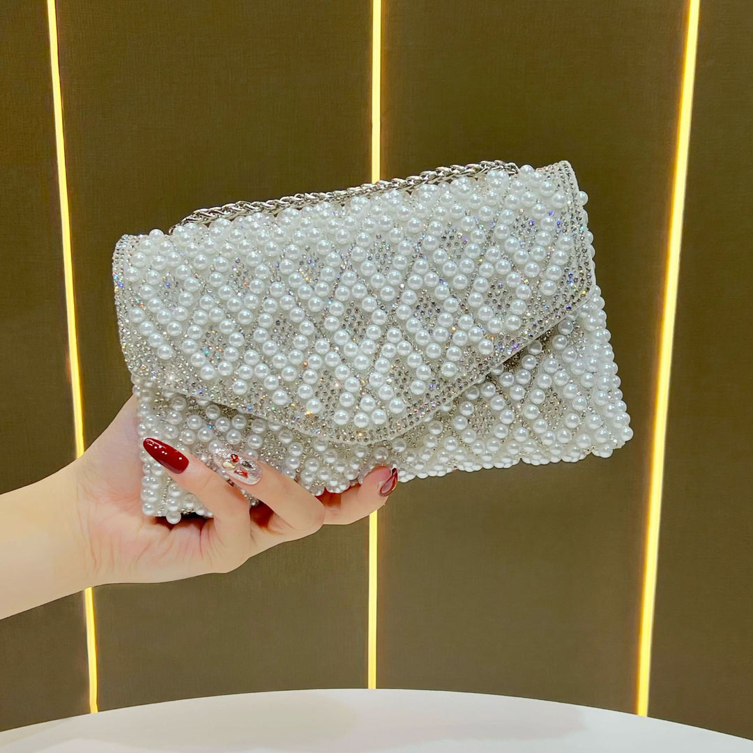 Elegant Pearl Beaded Clutch