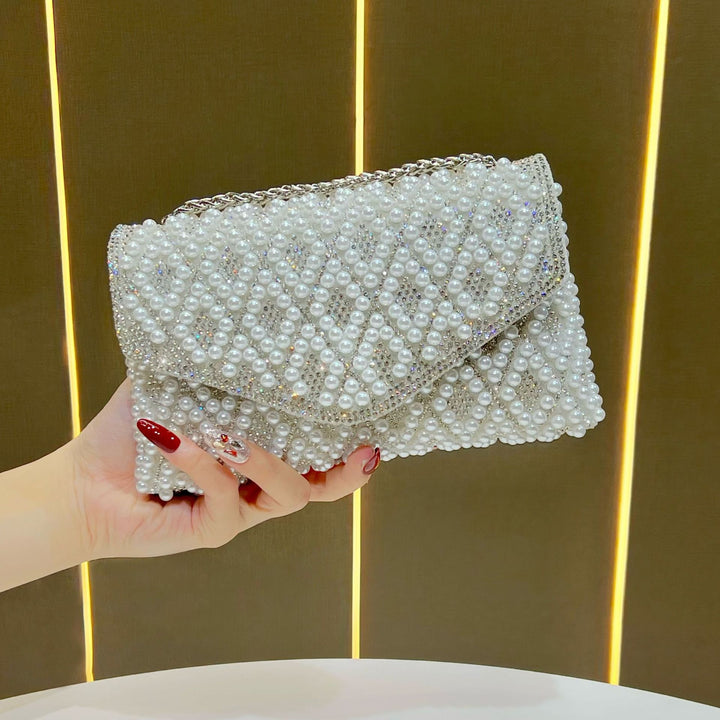 Elegant Pearl Beaded Clutch
