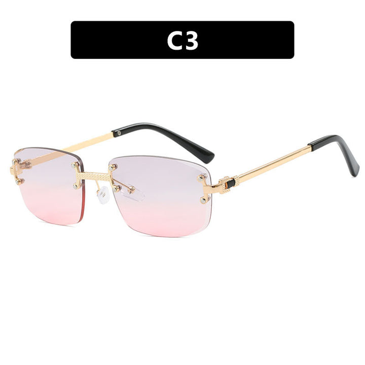 Women's elegant square sunglasses with transparent lenses and high-quality metal frame Kalsten