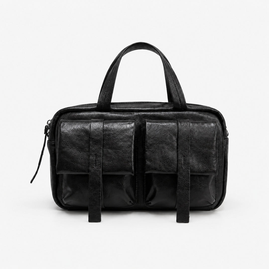 Multi-Pocket Faux Leather Laptop Bag