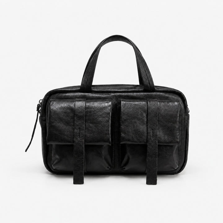 Multi-Pocket Faux Leather Laptop Bag