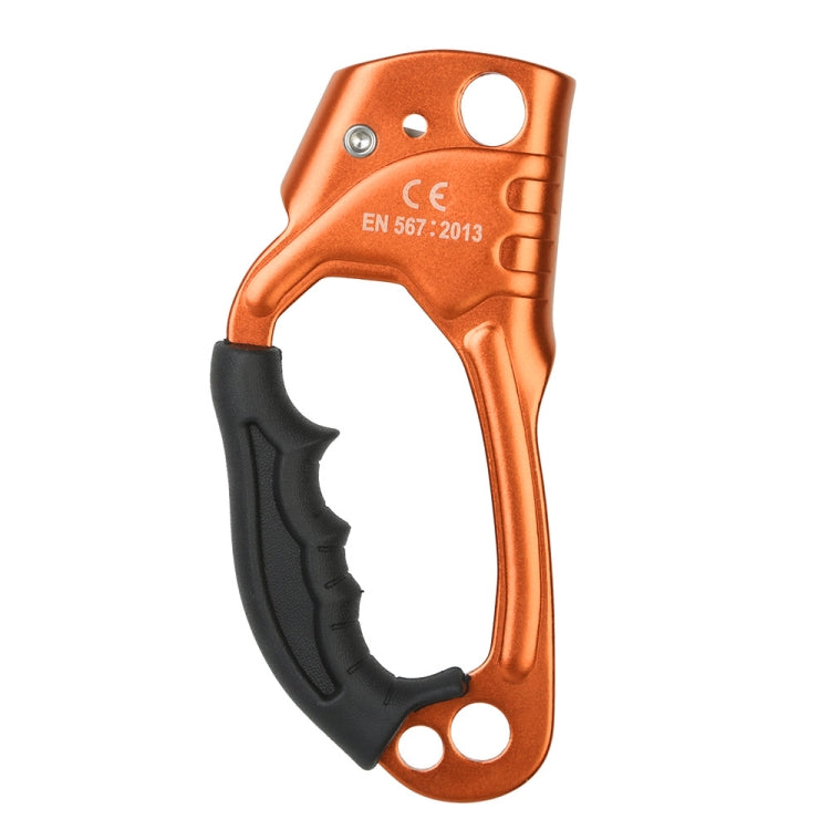 Kalsten | XINDA TP-8606 Outdoor Climbing Air Work Anti-Fall Handheld Rope Gripper for 8-12mm Diameter Rope Right (Orange)