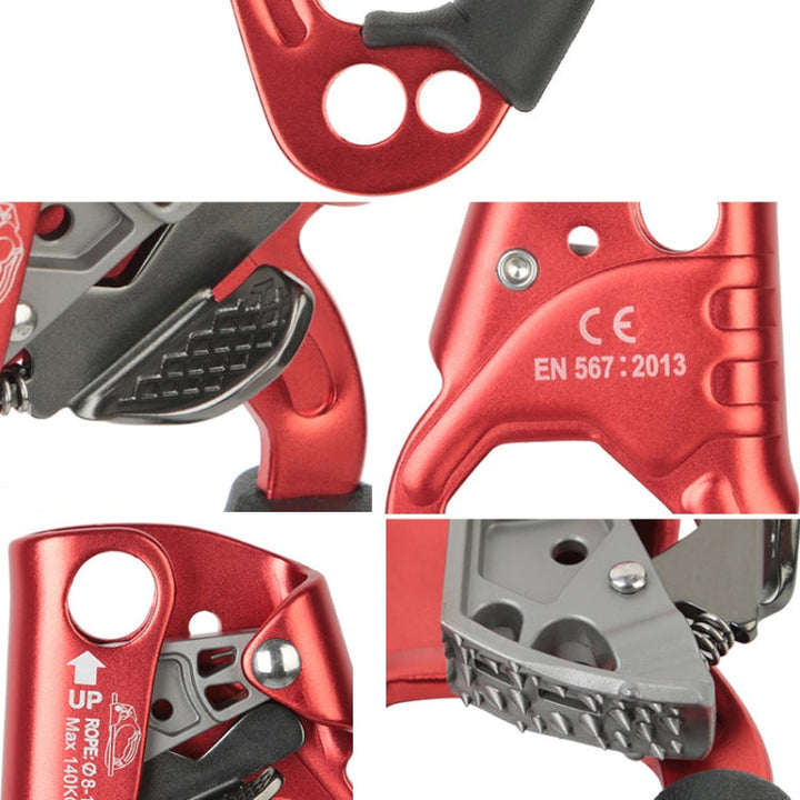 Kalsten | XINDA TP-8606 Outdoor Climbing Air Work Anti-Fall Handheld Rope Gripper for 8-12mm Diameter Rope Right (Orange)