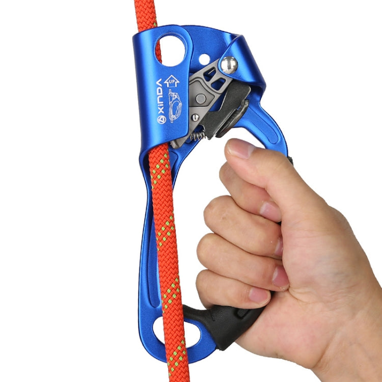 Kalsten | XINDA TP-8606 Outdoor Climbing Air Work Anti-Fall Handheld Rope Gripper for 8-12mm Diameter Rope Right (Orange)