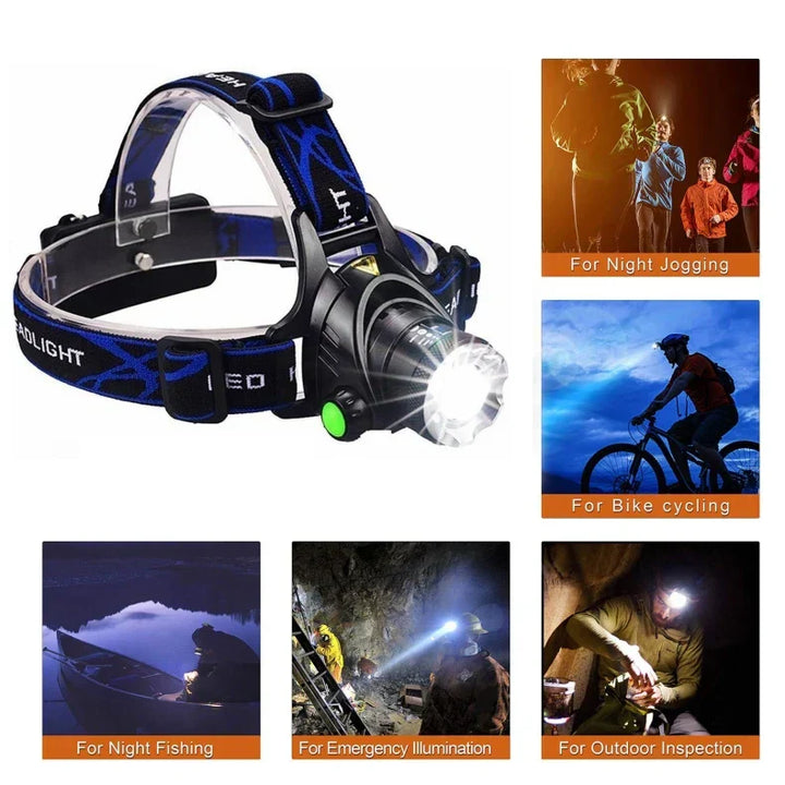 Rechargeable LED headlamp durable, waterproof and powerful | Kalsten