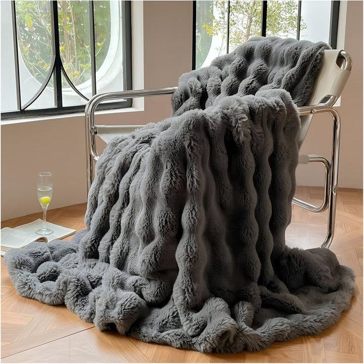 Fluffy Faux Fur Travel Blanket (Washable)