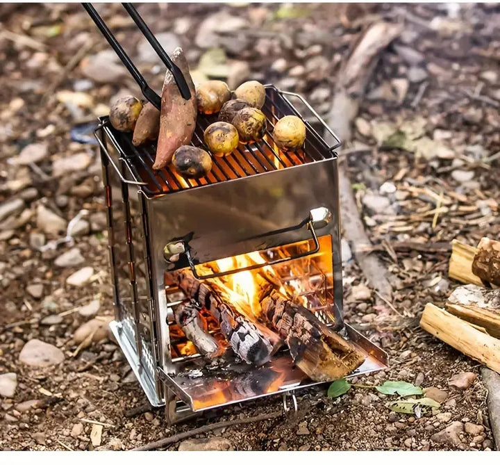 VuurKracht Compact – Foldable Stainless Steel Wood Stove for Outdoor Activities | Kalsten