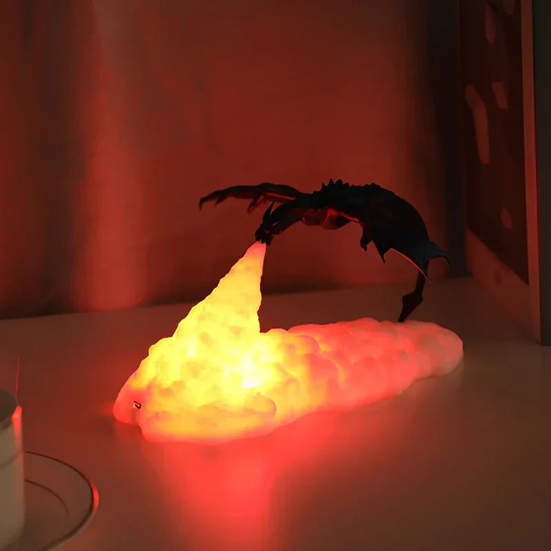 LED Fantasy Dragon Flame Table Lamp | Kalsten