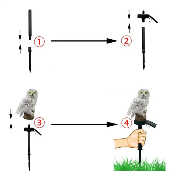 Solar-powered garden lamp with decorative owl design – LED outdoor light for the garden | Kalsten