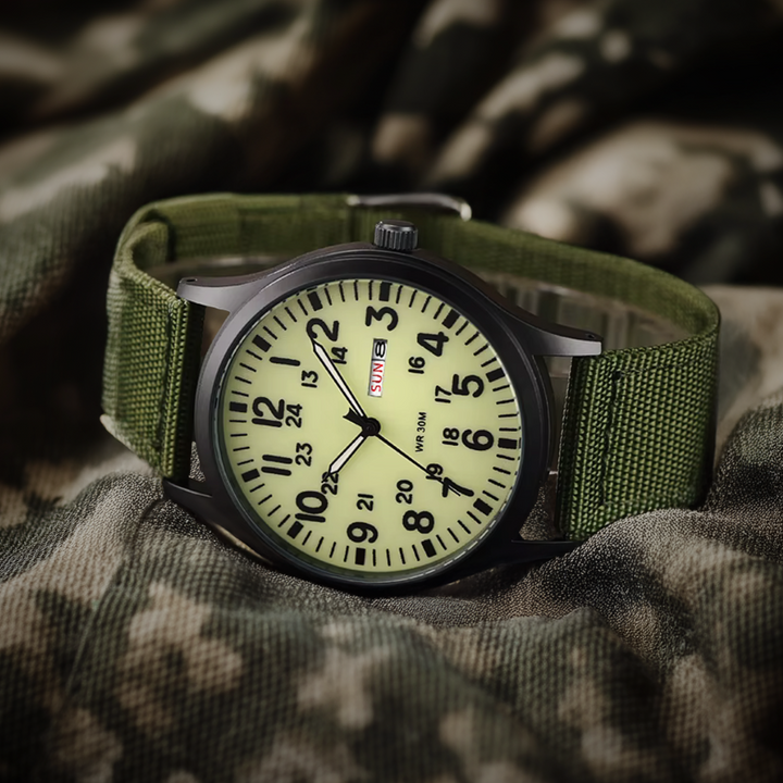 Kalsten | Men’s Rugged Outdoor Watch – Waterproof Military-Style Stainless Steel Timepiece