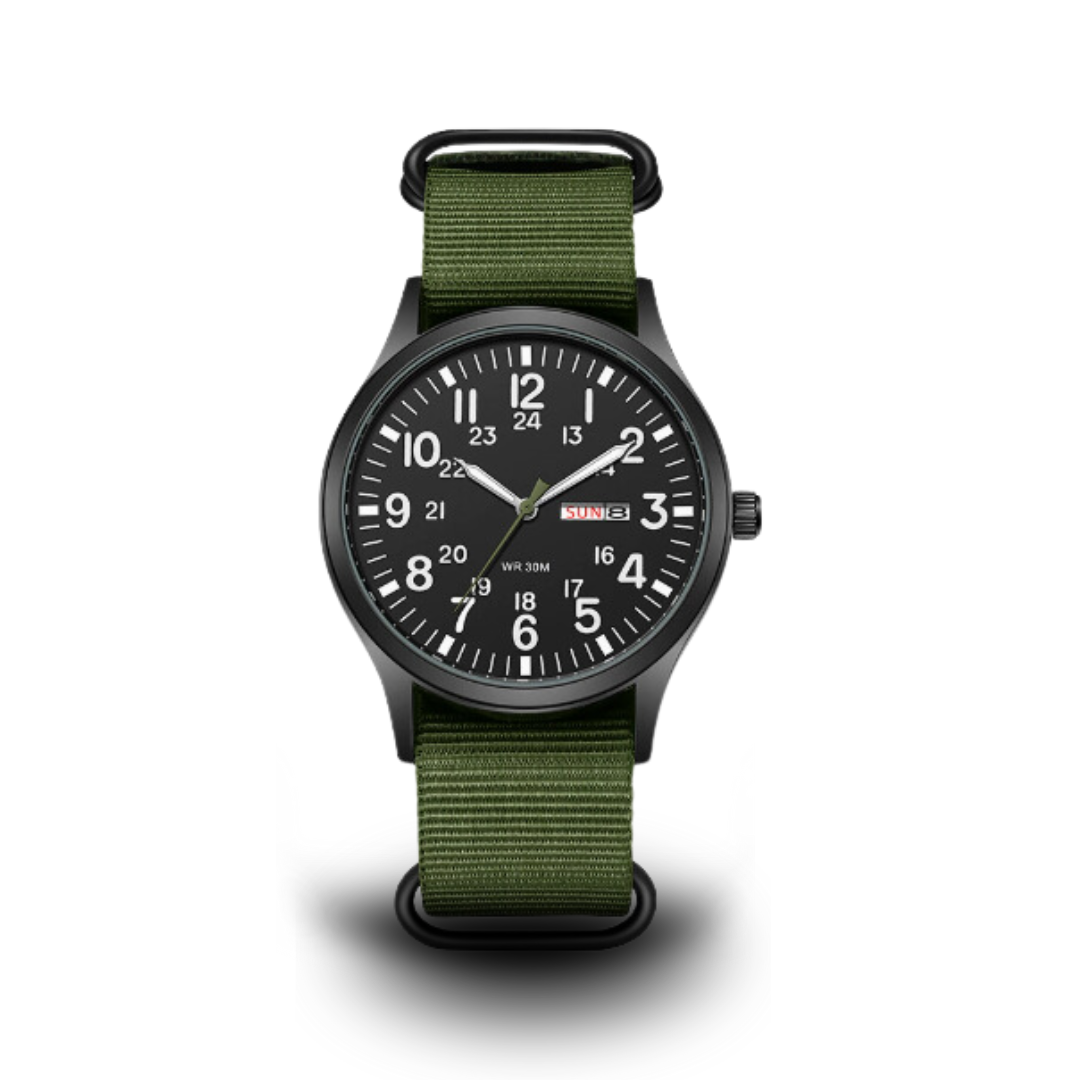 Kalsten | Men’s Rugged Outdoor Watch – Waterproof Military-Style Stainless Steel Timepiece
