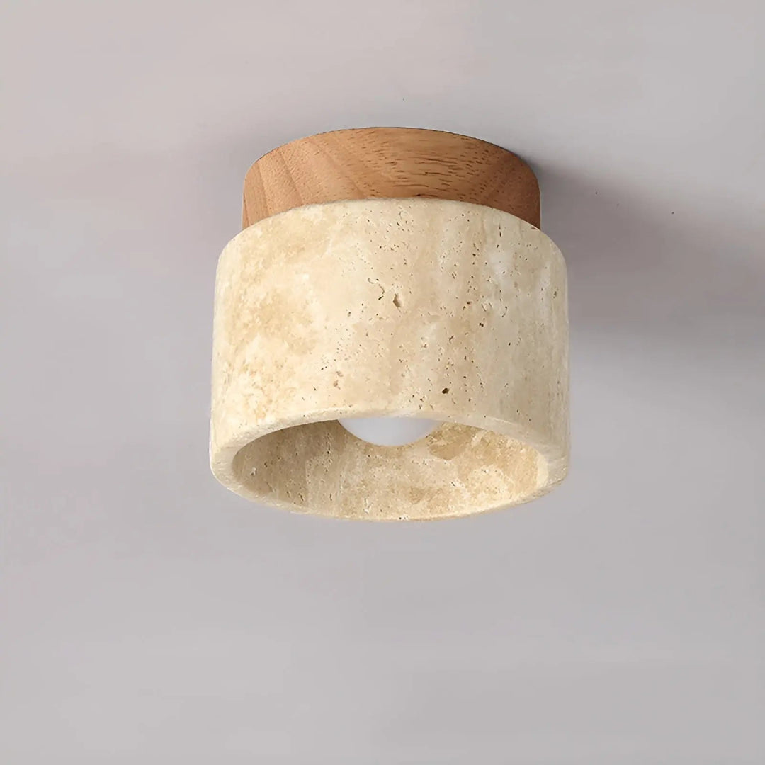 LumiZen Luxe - Japanese Inspired LED Ambient Light with Travertine and Wood Kalsten