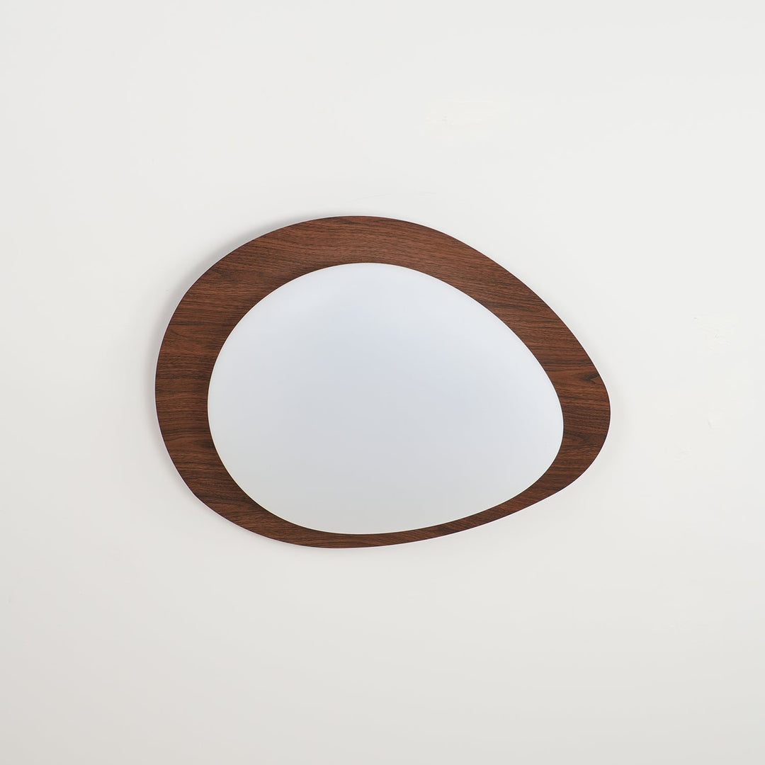 Pebble Ceiling Light 11.8 in 12W Walnut Grain Indoor Flush Mount LED | Modern Bedroom Living Room Dining Room Ceiling Fixture | Kalsten