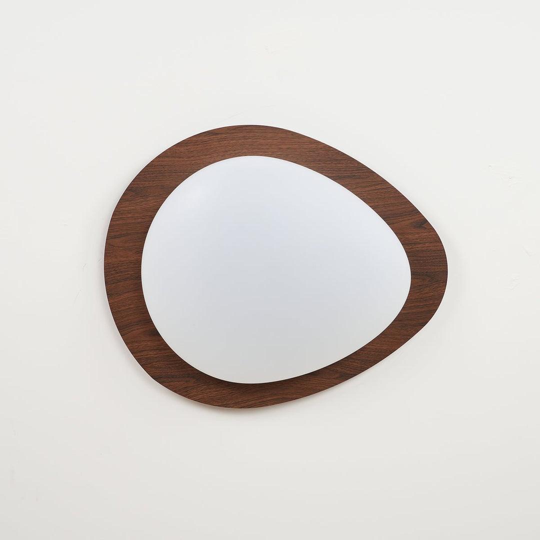 Pebble Ceiling Light 11.8 in 12W Walnut Grain Indoor Flush Mount LED | Modern Bedroom Living Room Dining Room Ceiling Fixture | Kalsten