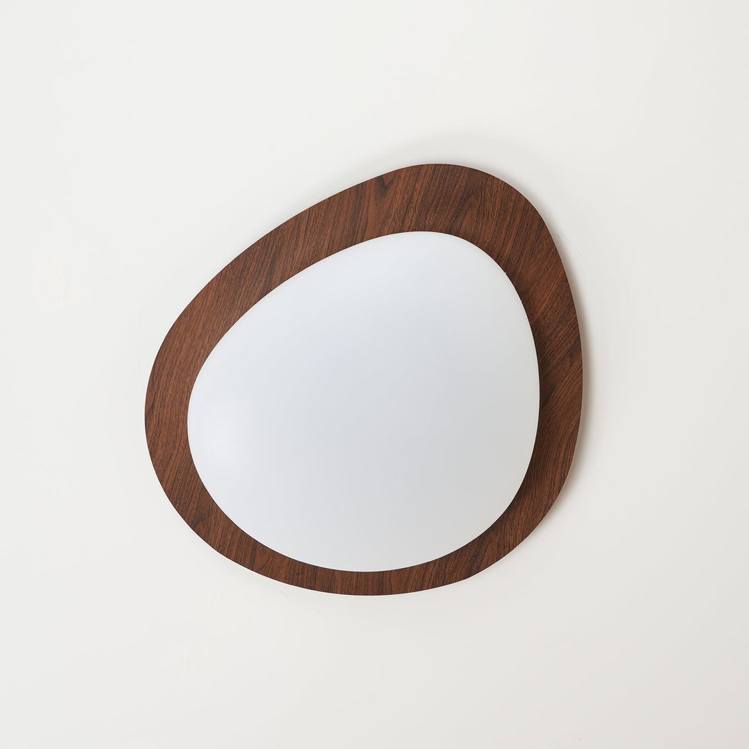 Pebble Ceiling Light 11.8 in 12W Walnut Grain Indoor Flush Mount LED | Modern Bedroom Living Room Dining Room Ceiling Fixture | Kalsten