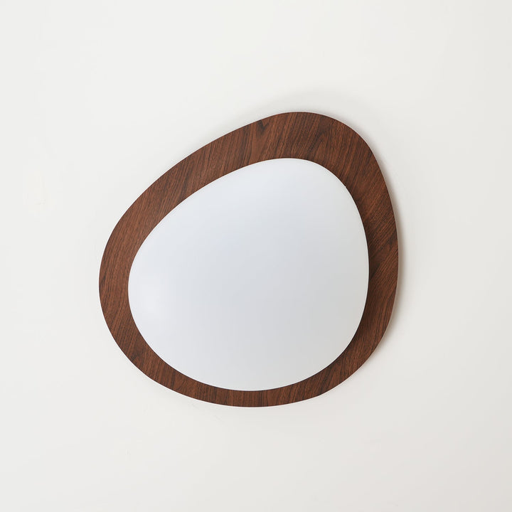 Pebble Ceiling Light 11.8 in 12W Walnut Grain Indoor Flush Mount LED | Modern Bedroom Living Room Dining Room Ceiling Fixture | Kalsten