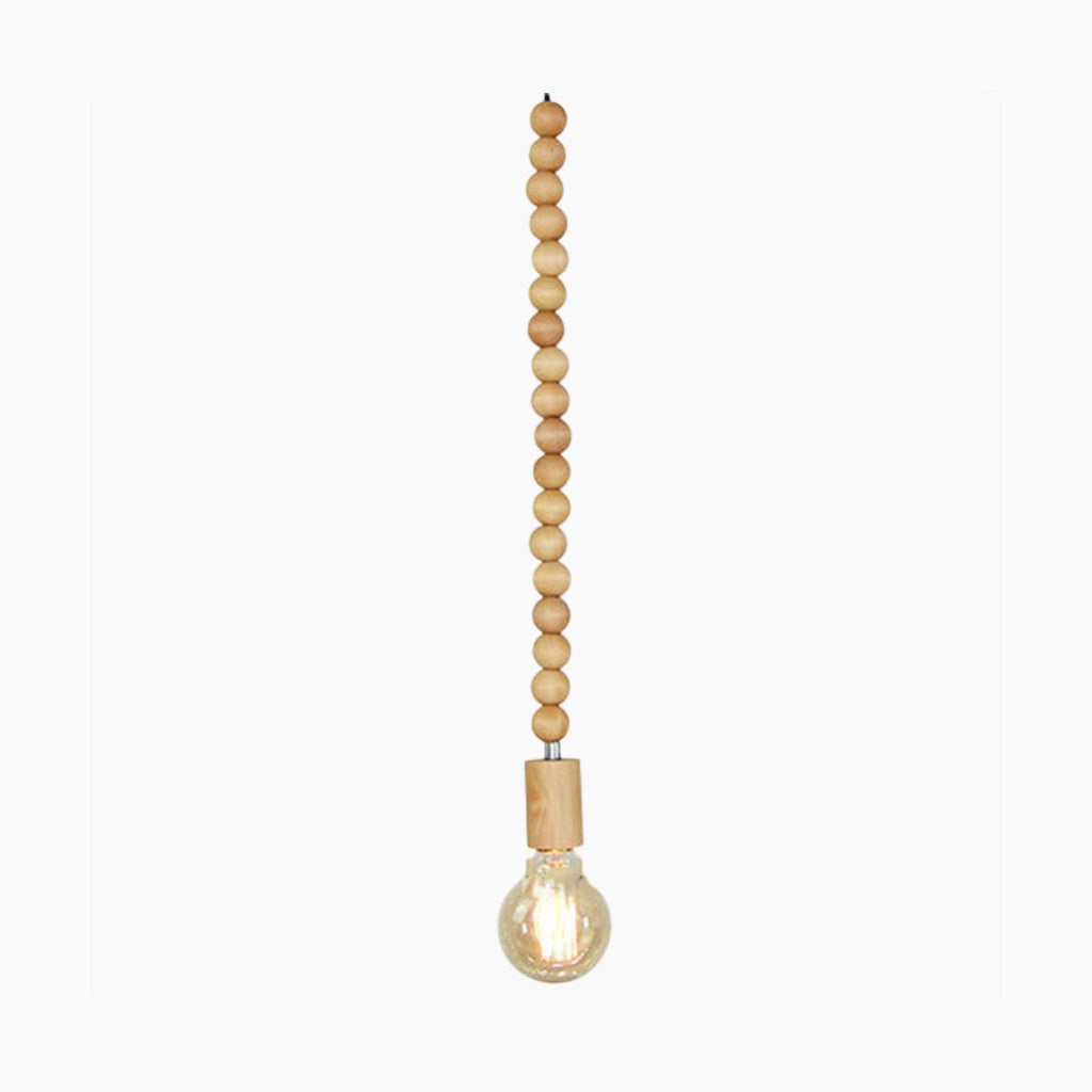 Pendant Light Wood Bead 12.6 in Adjustable Hanging Living Room Bedroom Dining Room Decor | Kalsten