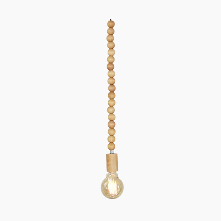 Pendant Light Wood Bead 12.6 in Adjustable Hanging Living Room Bedroom Dining Room Decor | Kalsten