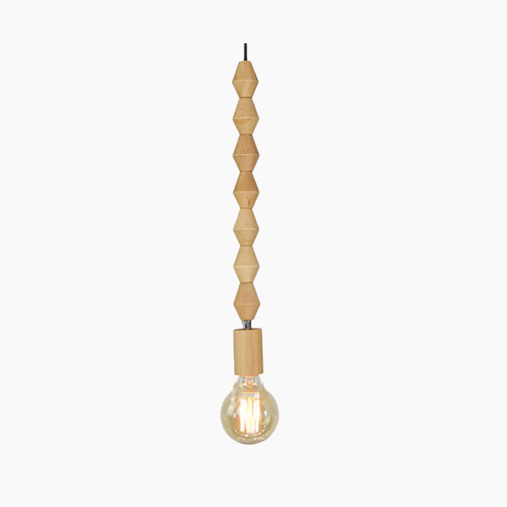Pendant Light Wood Bead 12.6 in Adjustable Hanging Living Room Bedroom Dining Room Decor | Kalsten