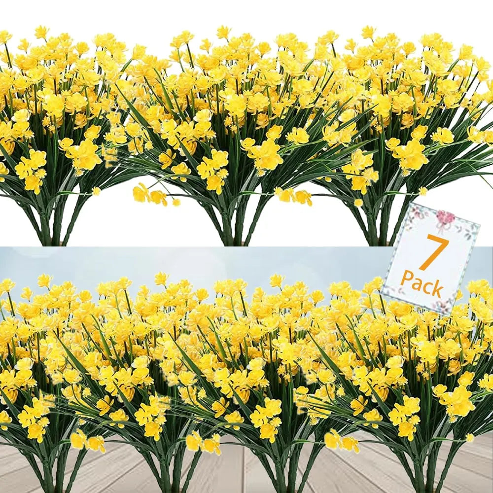 Kalsten | Low-maintenance artificial outdoor flowers – Realistic and UV-resistant (7-pack)