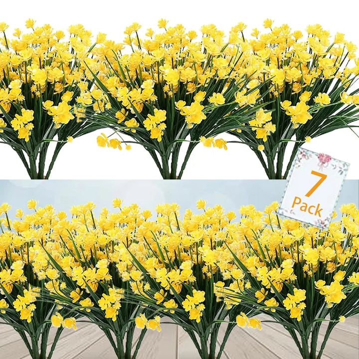 Kalsten | Low-maintenance artificial outdoor flowers – Realistic and UV-resistant (7-pack)