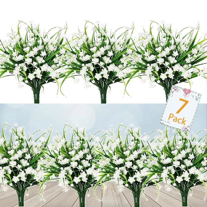 Kalsten | Low-maintenance artificial outdoor flowers – Realistic and UV-resistant (7-pack)