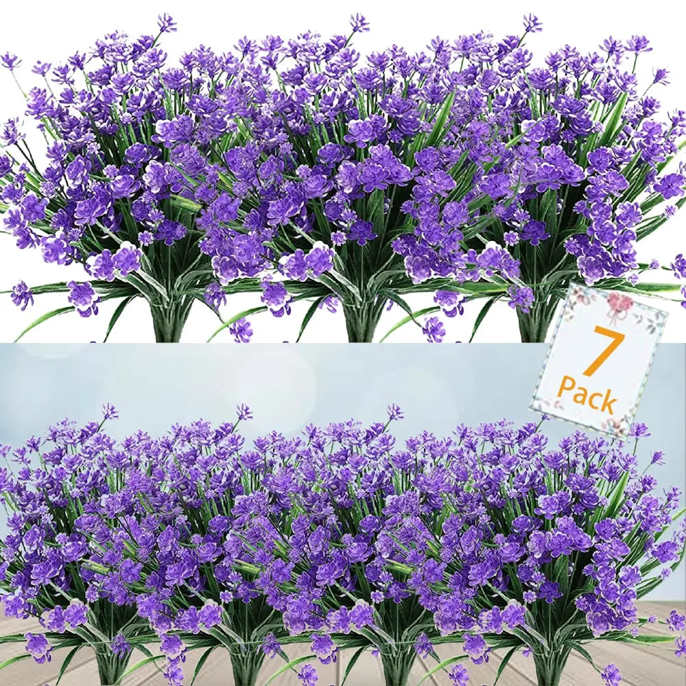 Kalsten | Low-maintenance artificial outdoor flowers – Realistic and UV-resistant (7-pack)