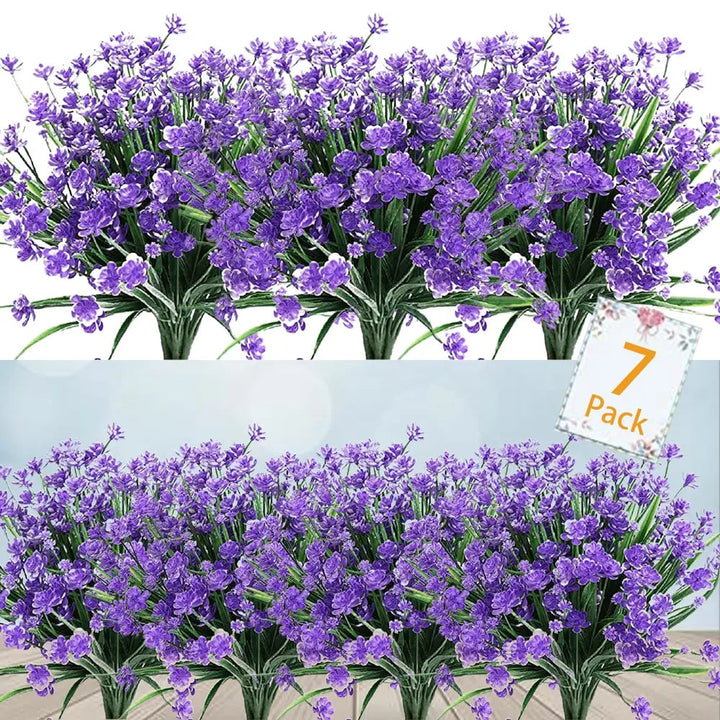 Kalsten | Low-maintenance artificial outdoor flowers – Realistic and UV-resistant (7-pack)