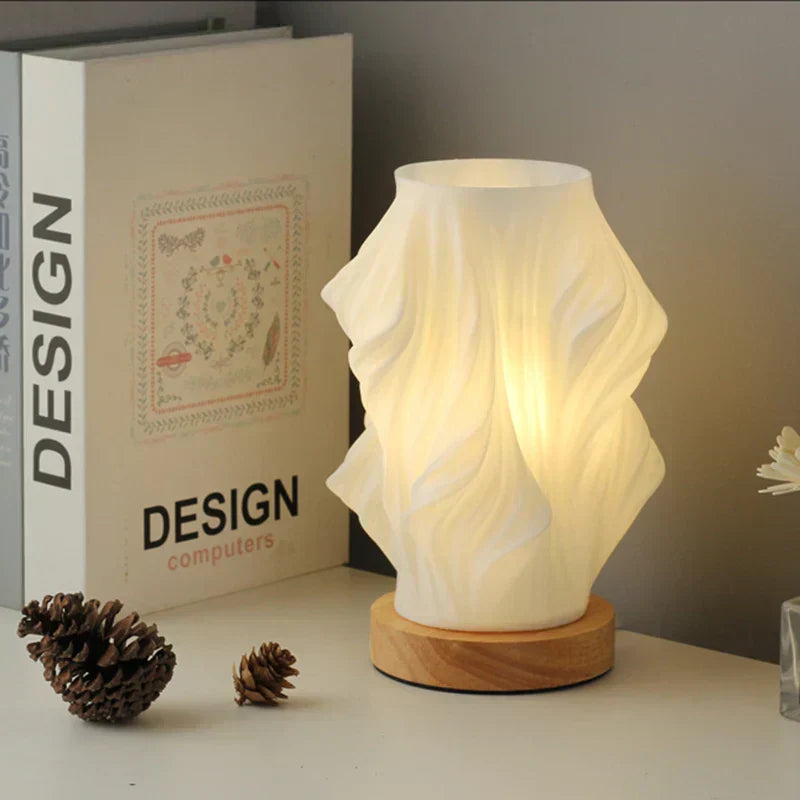 LunaSwirl | Luxury Modern Swirl LED Table Lamp – Elegant Ambient Lighting | Kalsten