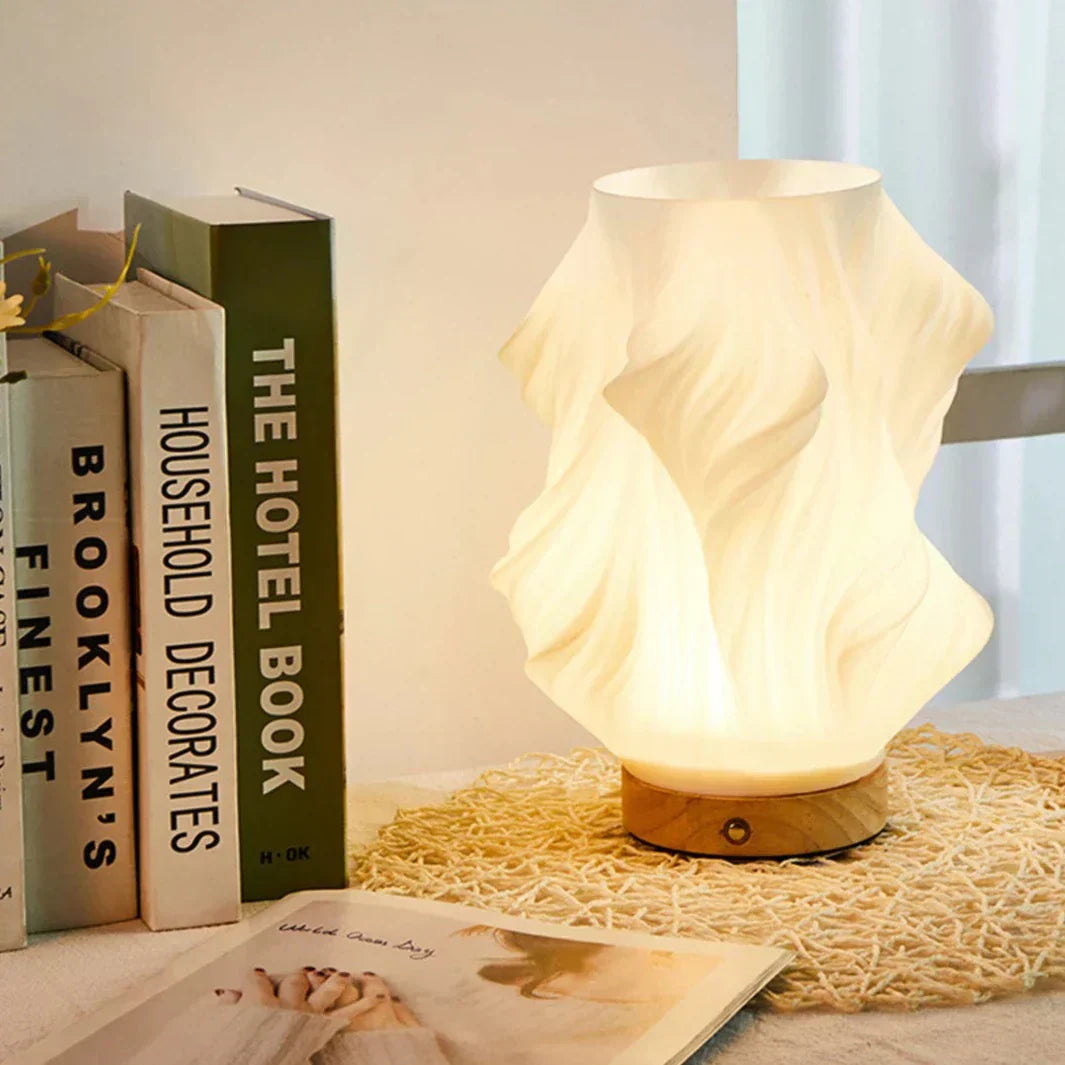 LunaSwirl | Luxury Modern Swirl LED Table Lamp – Elegant Ambient Lighting | Kalsten