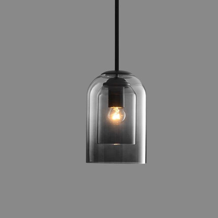 Kalsten | Mica Mid-Century Pendant Lamp – Double Glass Shade with Iron Fittings