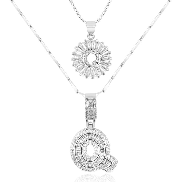 Kalsten | 2pc 14k Diamond Letter Initial Necklaces