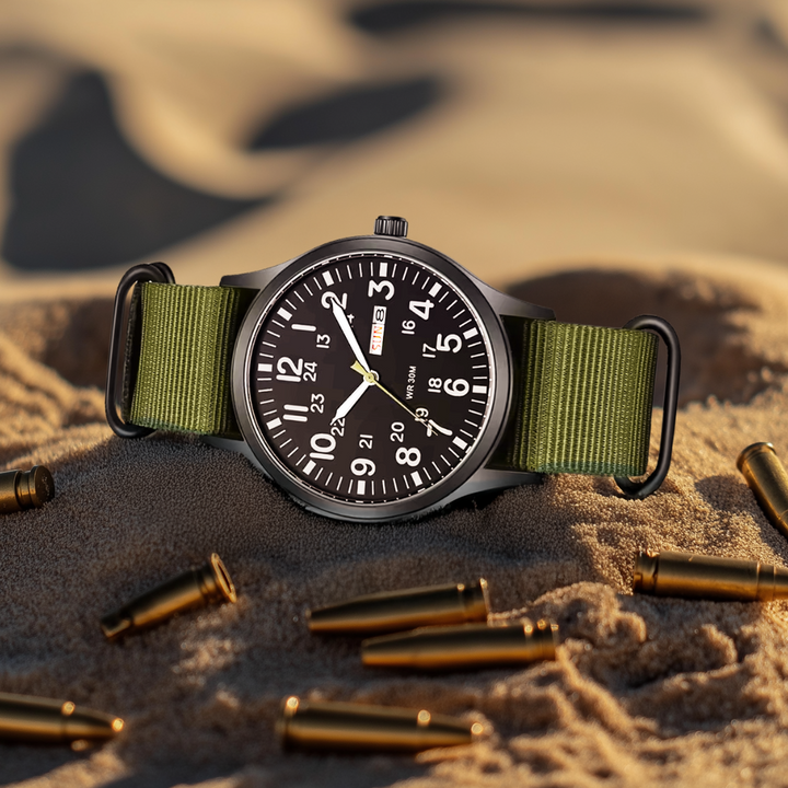 Kalsten | Men’s Rugged Outdoor Watch – Waterproof Military-Style Stainless Steel Timepiece