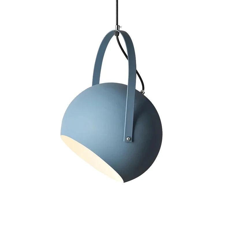 Pendant Light Metal Adjustable 9.8 in Rotating Haze Blue Dining Room Living Room Lighting | Kalsten
