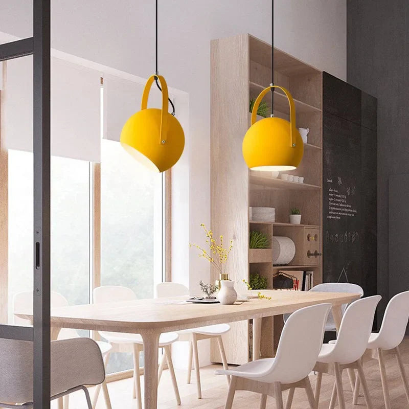Pendant Light Metal Adjustable 9.8 in Rotating Haze Blue Dining Room Living Room Lighting | Kalsten