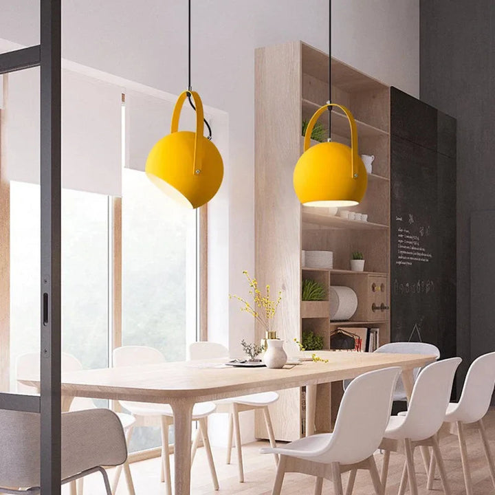 Pendant Light Metal Adjustable 9.8 in Rotating Haze Blue Dining Room Living Room Lighting | Kalsten
