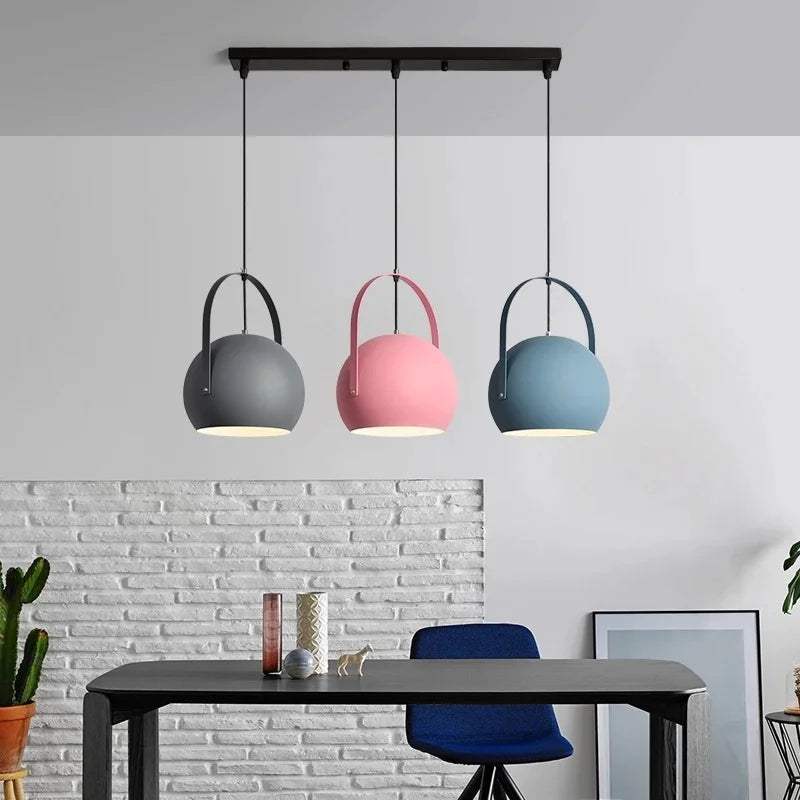 Pendant Light Metal Adjustable 9.8 in Rotating Haze Blue Dining Room Living Room Lighting | Kalsten