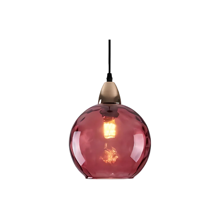 Pendant Light Ripple Glass 7.9 in Sphere Adjustable Dining Room Kitchen Hanging Ceiling Lamp Modern Nordic Minimalist Fixture | Kalsten