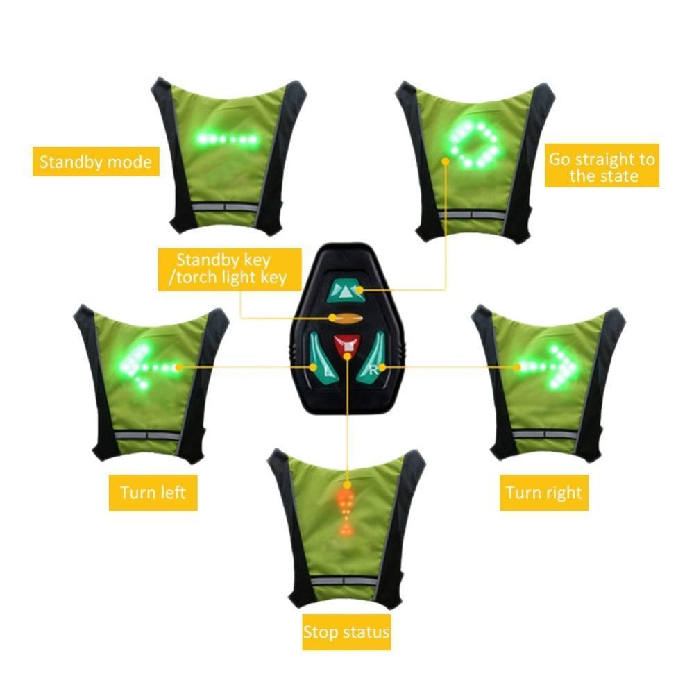 Kalsten | Turn Signal Cycling Reflective Safety LED Vest Cyclist Outdoor Waterproof