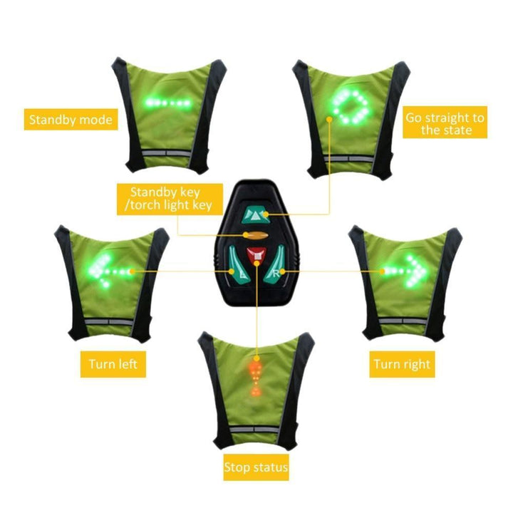 Kalsten | Turn Signal Cycling Reflective Safety LED Vest Cyclist Outdoor Waterproof