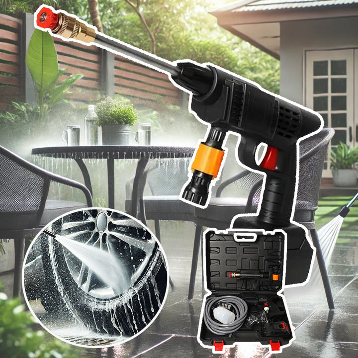Portable high-pressure cleaner 26 bar/377 PSI – with battery 260W including charger and case | Kalsten