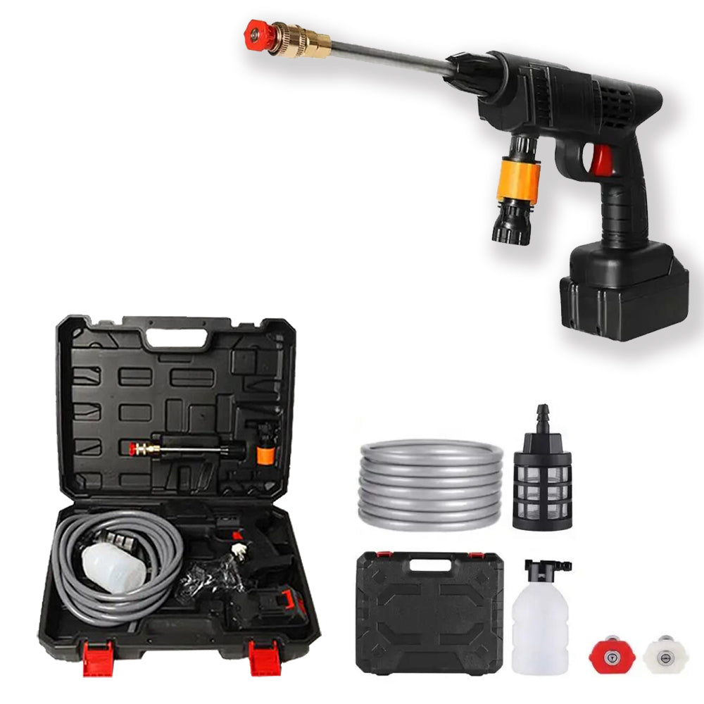 Portable high-pressure cleaner 26 bar/377 PSI – with battery 260W including charger and case | Kalsten